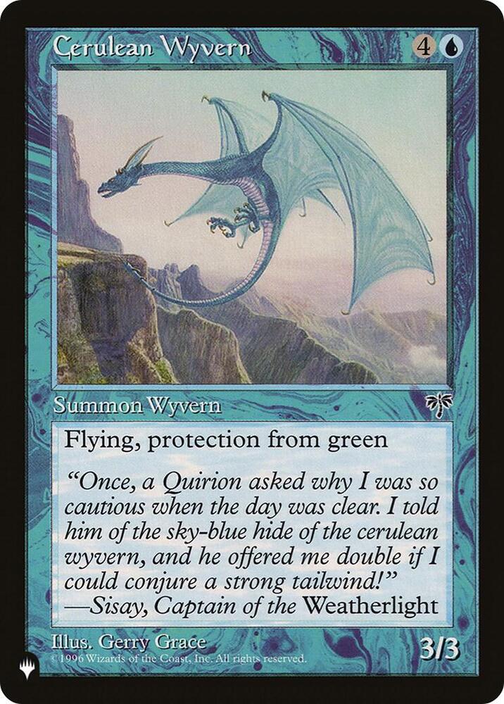 Cerulean Wyvern card from The List Reprints