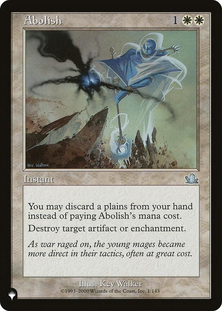 Abolish 1/143 card from The List Reprints