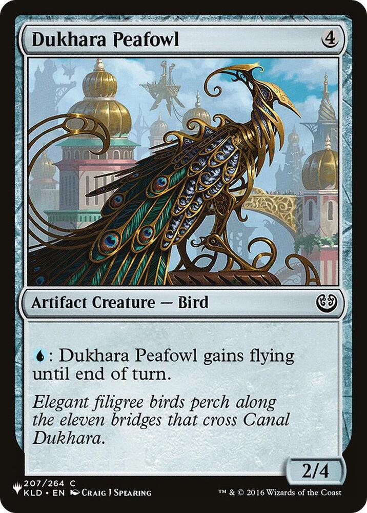 Dukhara Peafowl 207/264 card from The List Reprints