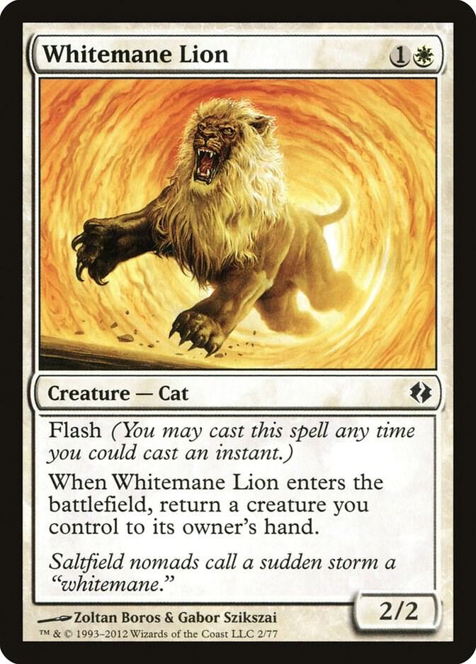 Whitemane Lion 2 card from Duel Decks: Venser vs. Koth