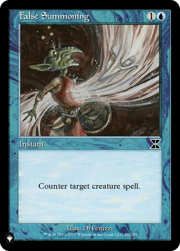 False Summoning 49/260 card from The List Reprints