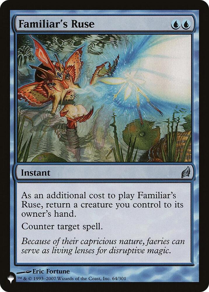 Familiar's Ruse 64/301 card from The List Reprints