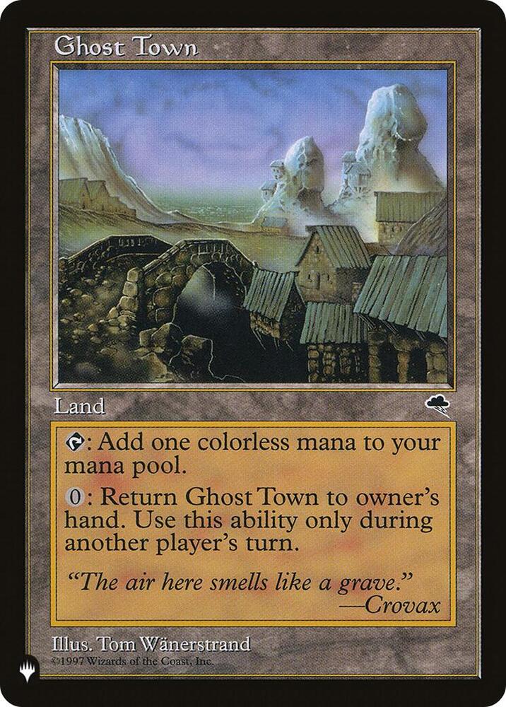Ghost Town card from The List Reprints