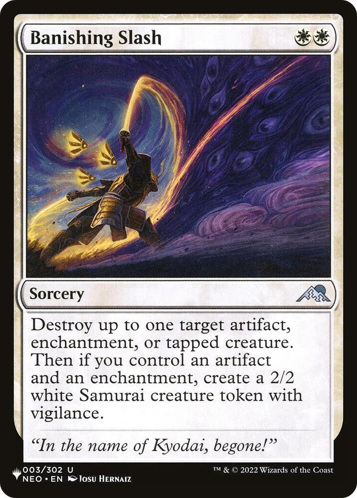Banishing Slash 003/302 card from The List Reprints