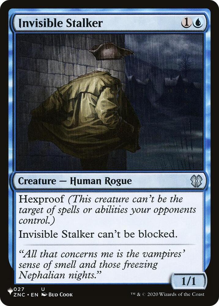 Invisible Stalker (ZNC) 027 card from The List Reprints