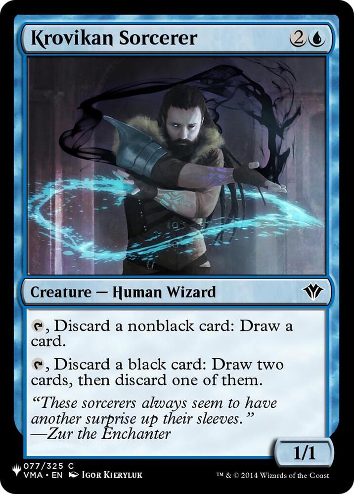 Krovikan Sorcerer 077/325 card from The List Reprints