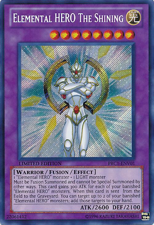 Elemental HERO The Shining PRC1-ENV01 card from 2012 Premium Collection Tin