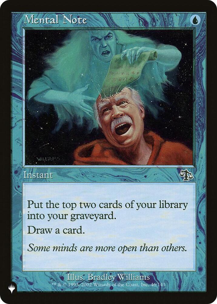 Mental Note 46/143 card from The List Reprints