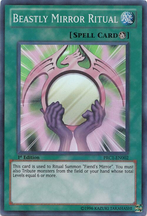 Beastly Mirror Ritual PRC1-EN002 card from 2012 Premium Collection Tin