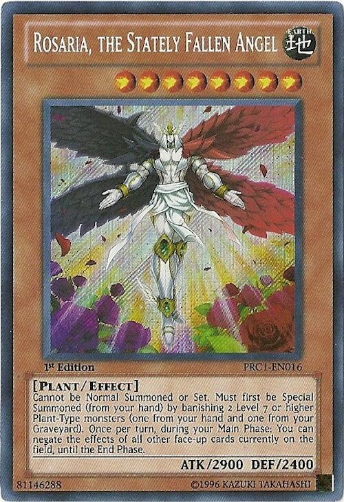 Rosaria, the Stately Fallen Angel PRC1-EN016 card from 2012 Premium Collection Tin