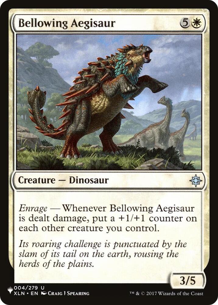 Bellowing Aegisaur 004/279 card from The List Reprints