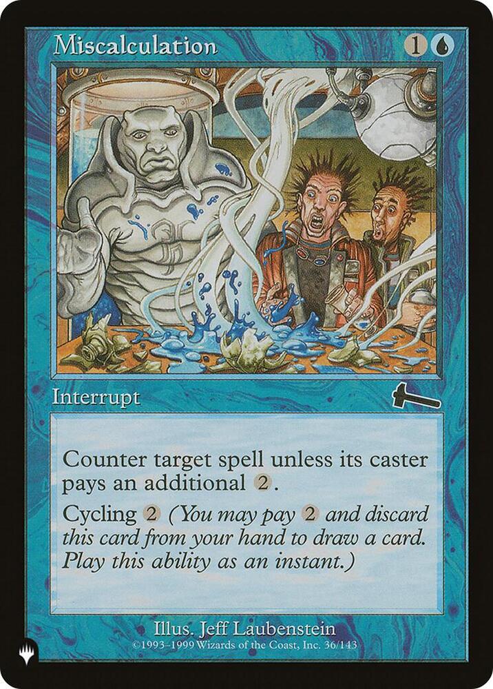 Miscalculation 36/143 card from The List Reprints