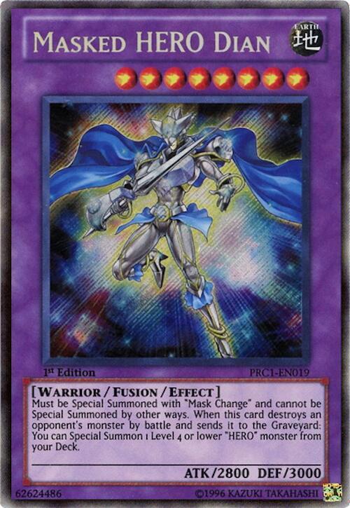 Masked HERO Dian PRC1-EN019 card from 2012 Premium Collection Tin