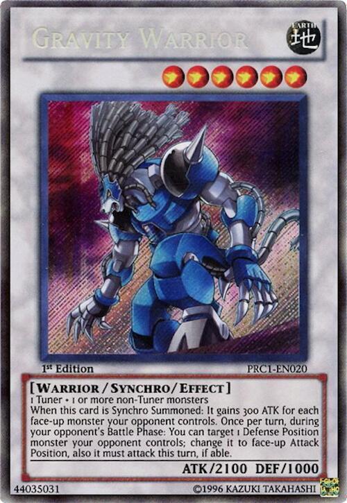 Gravity Warrior PRC1-EN020 card from 2012 Premium Collection Tin
