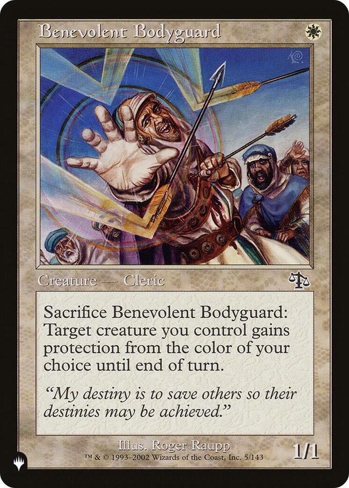 Benevolent Bodyguard 5/143 card from The List Reprints