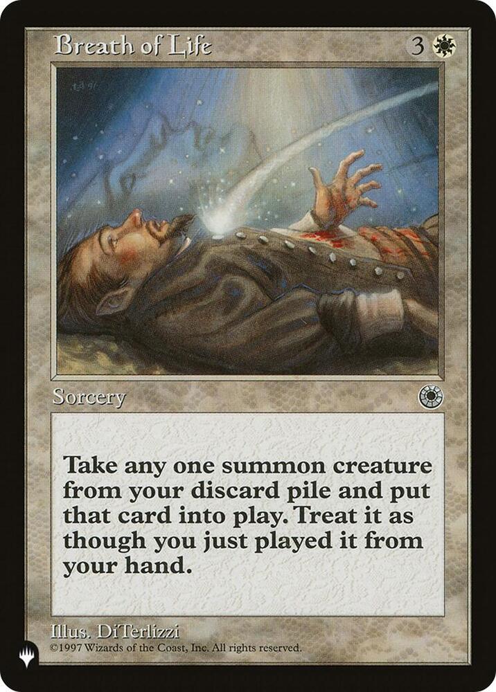 Breath of Life card from The List Reprints