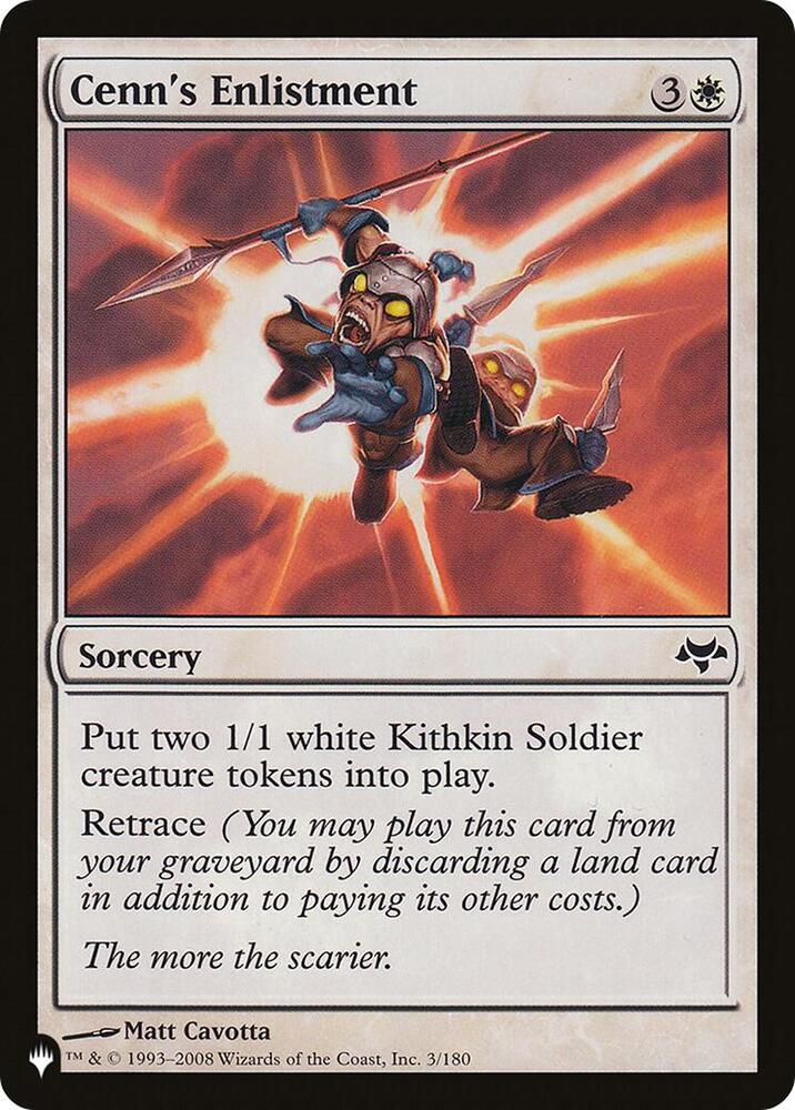 Cenn's Enlistment 3/180 card from The List Reprints