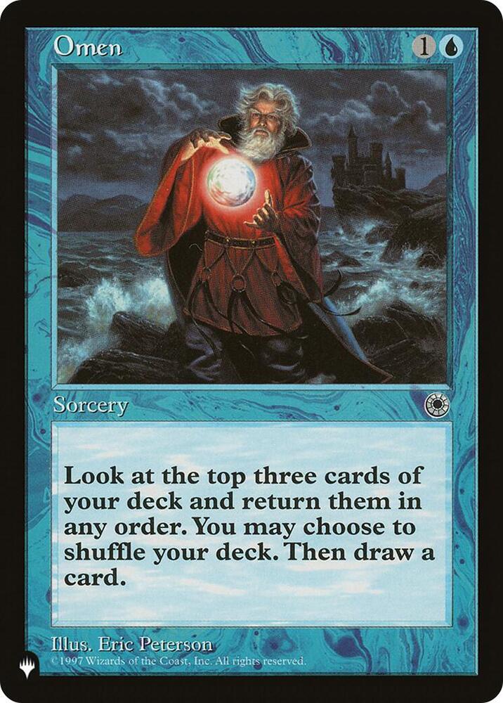 Omen card from The List Reprints