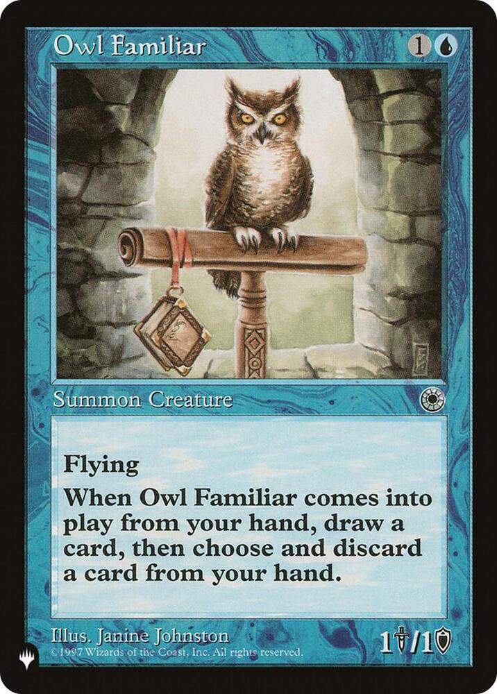 Owl Familiar card from The List Reprints
