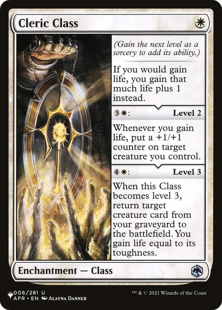 Cleric Class 006/281 card from The List Reprints