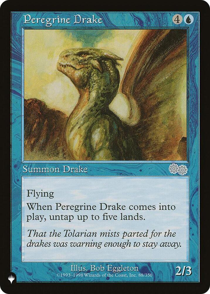 Peregrine Drake 88/350 card from The List Reprints