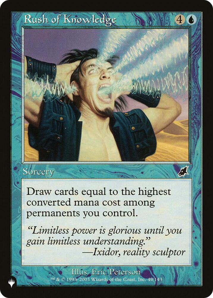 Rush of Knowledge 49/143 card from The List Reprints