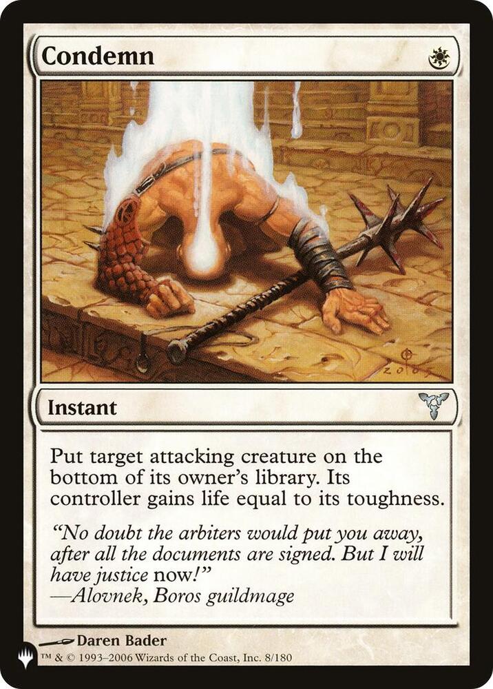 Condemn 8/180 card from The List Reprints