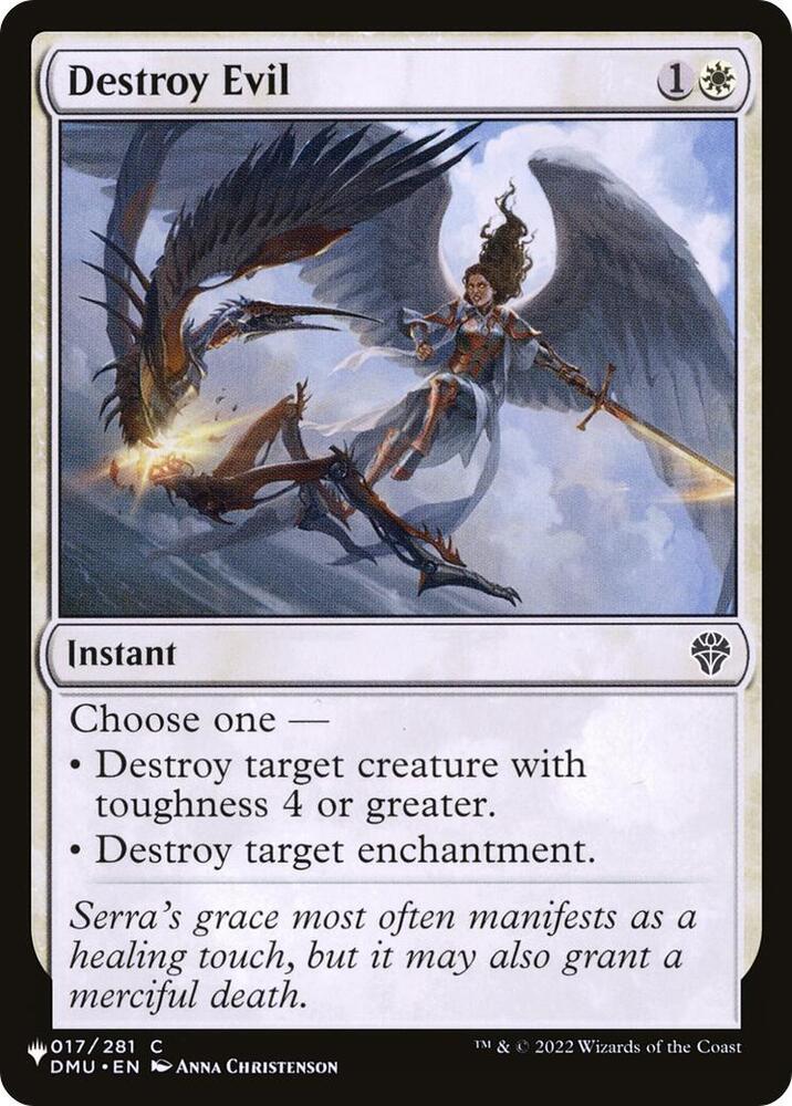 Destroy Evil 017/281 card from The List Reprints