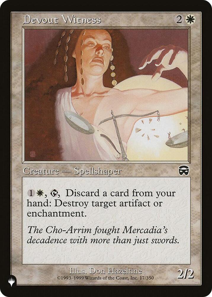 Devout Witness 17/350 card from The List Reprints