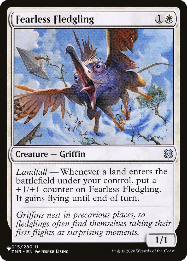 Fearless Fledgling 015/280 card from The List Reprints