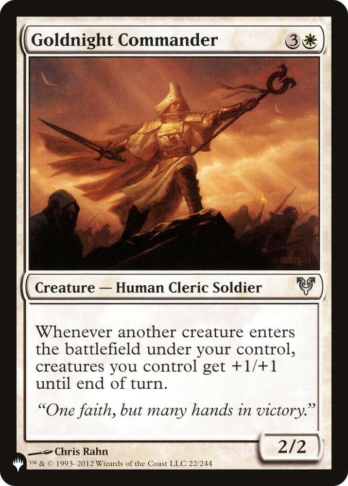 Goldnight Commander 22/244 card from The List Reprints