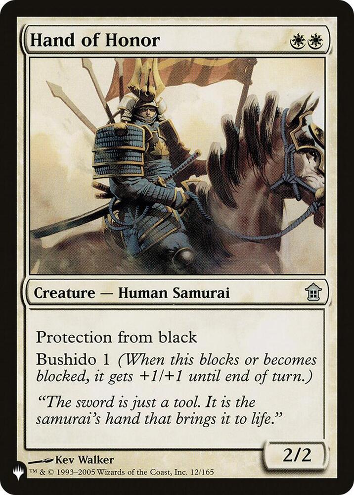Hand of Honor 12/165 card from The List Reprints