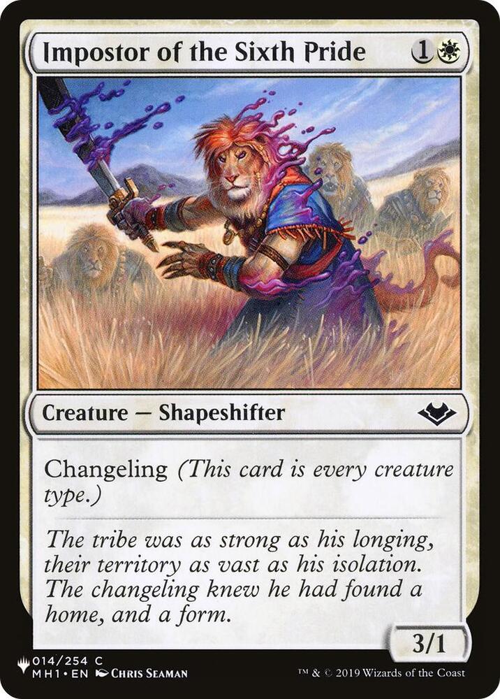 Impostor of the Sixth Pride 14 card from The List Reprints