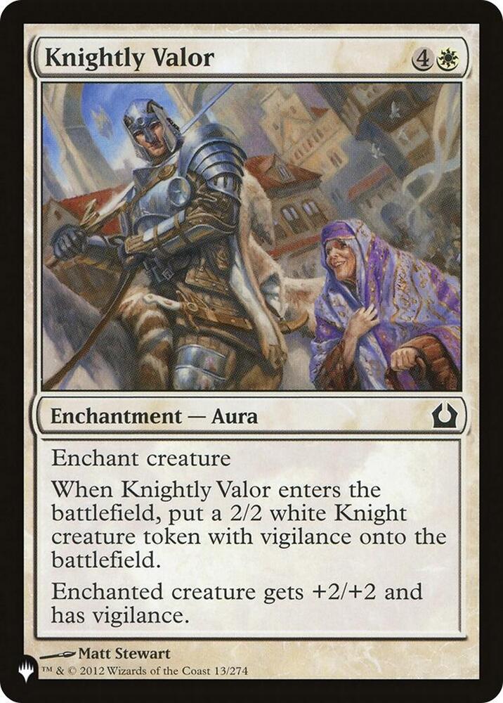Knightly Valor 13/274 card from The List Reprints