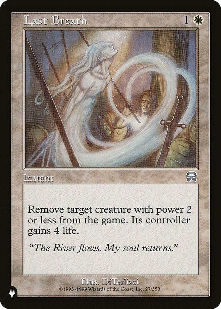 Last Breath 27/350 card from The List Reprints