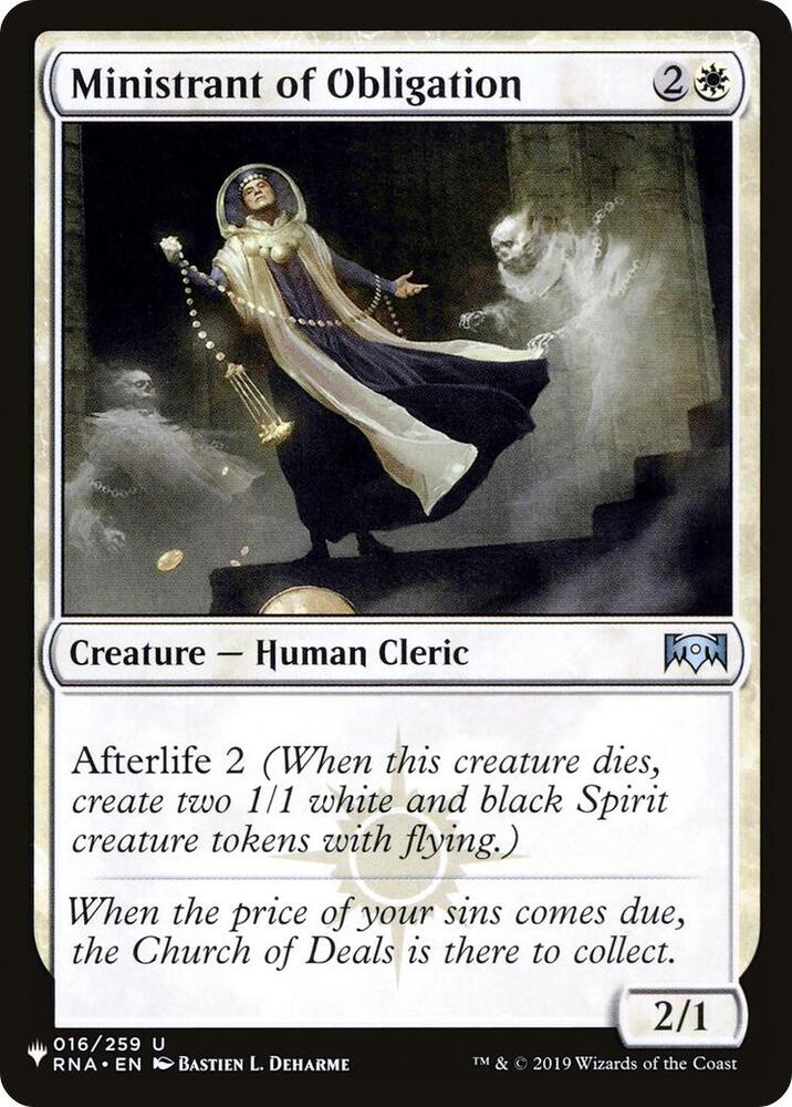 Ministrant of Obligation 016/259 card from The List Reprints