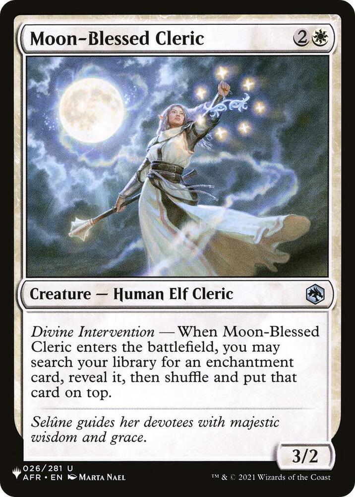 Moon-Blessed Cleric 026/281 card from The List Reprints