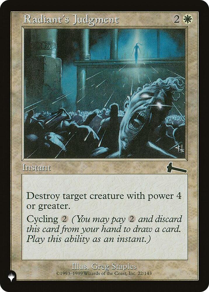 Radiant's Judgment 22/143 card from The List Reprints