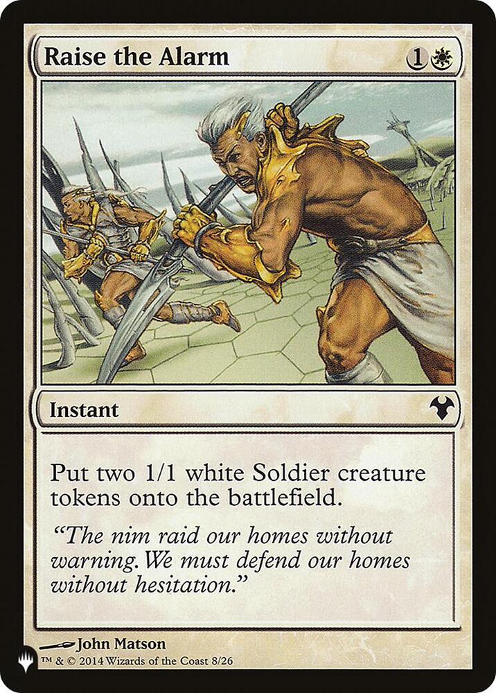 Raise the Alarm 26-Aug card from The List Reprints