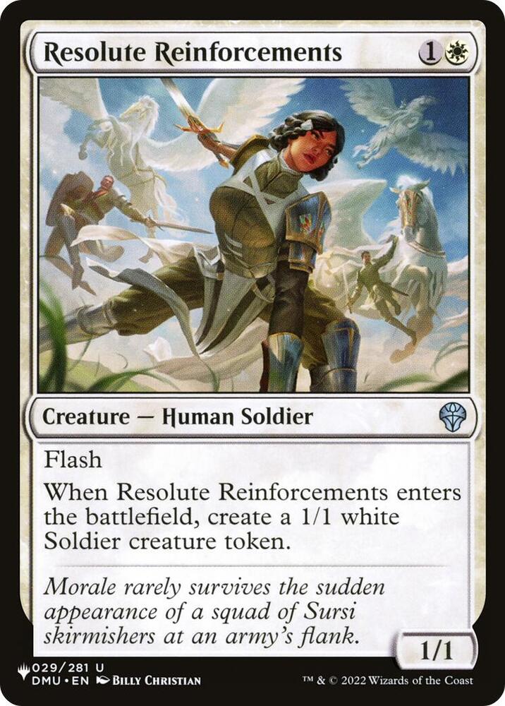Resolute Reinforcements 029/281 card from The List Reprints