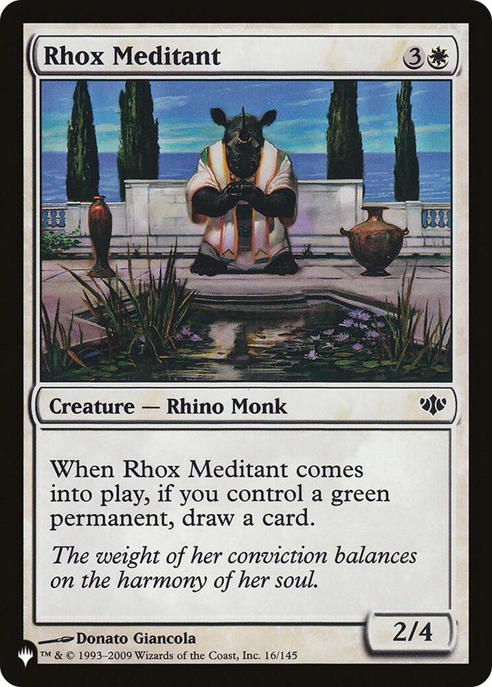 Rhox Meditant 16/145 card from The List Reprints