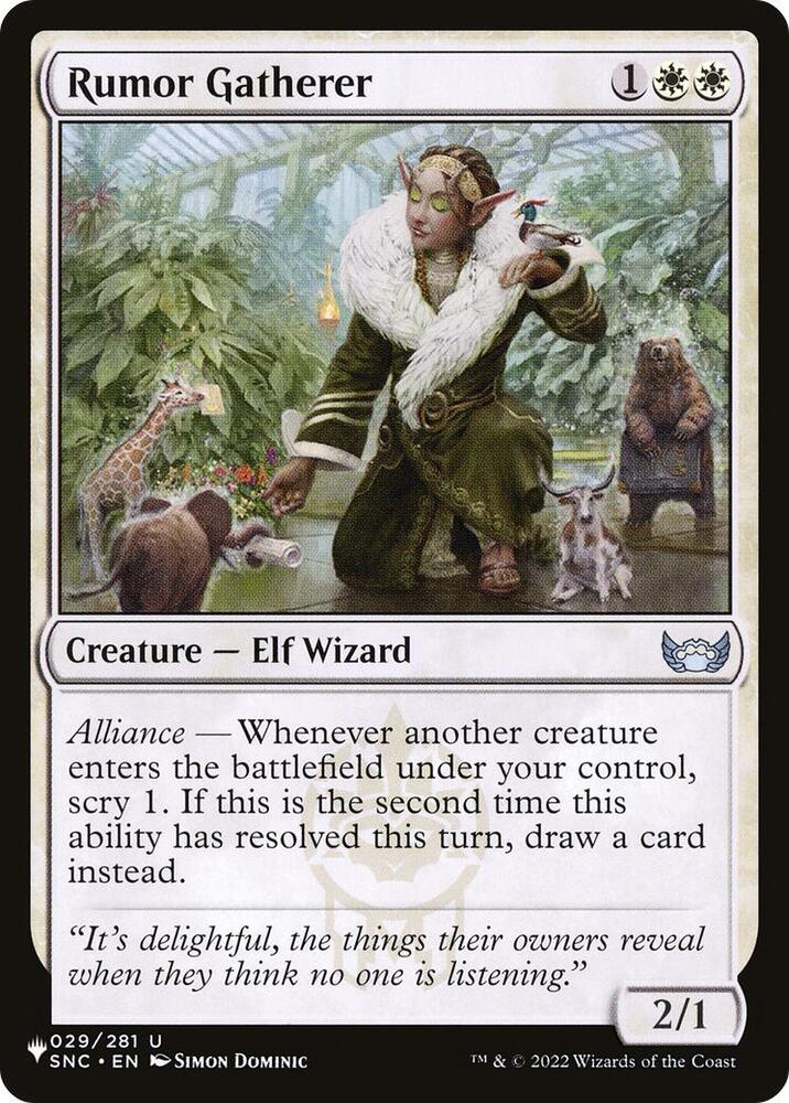 Rumor Gatherer 029/281 card from The List Reprints