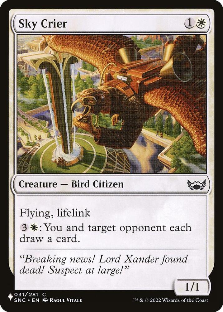 Sky Crier 031/281 card from The List Reprints