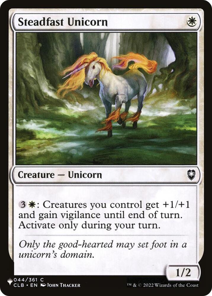 Steadfast Unicorn 044/361 card from The List Reprints