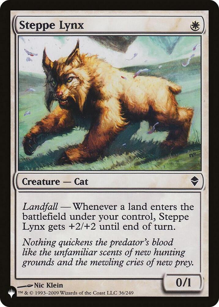 Steppe Lynx 36/249 card from The List Reprints