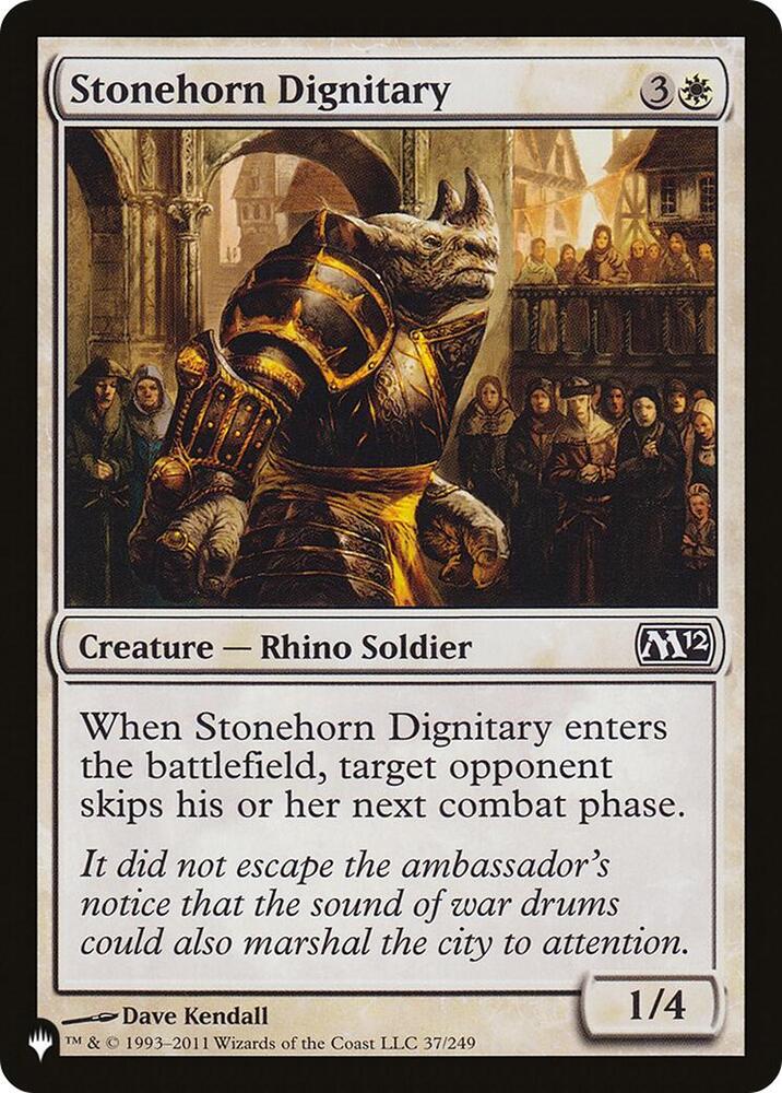 Stonehorn Dignitary 37/249 card from The List Reprints