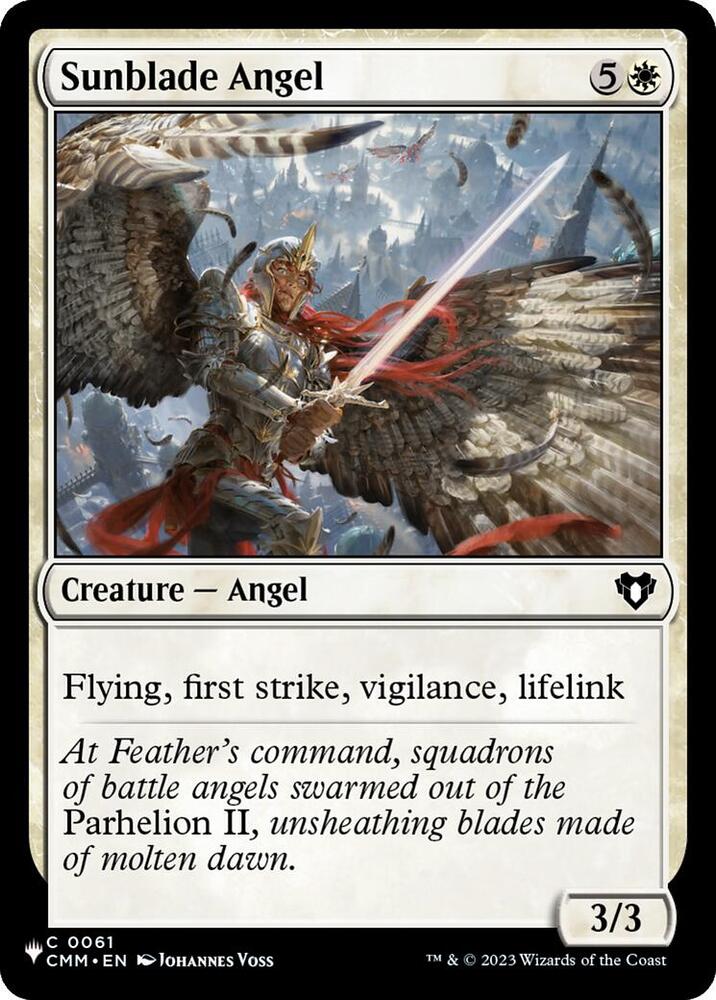 Sunblade Angel 0061 card from The List Reprints