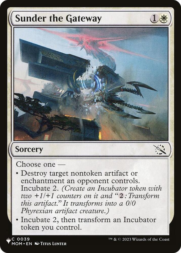 Sunder the Gateway 0039 card from The List Reprints