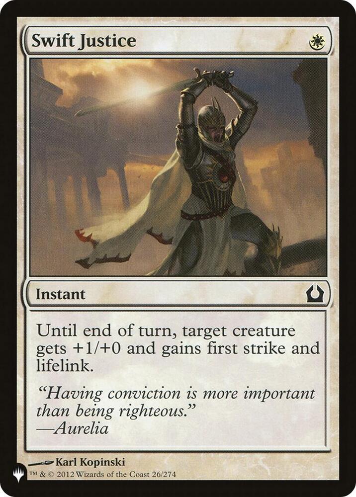 Swift Justice 26/274 card from The List Reprints
