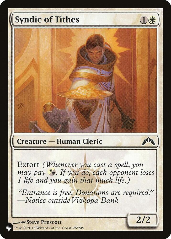 Syndic of Tithes 26/249 card from The List Reprints